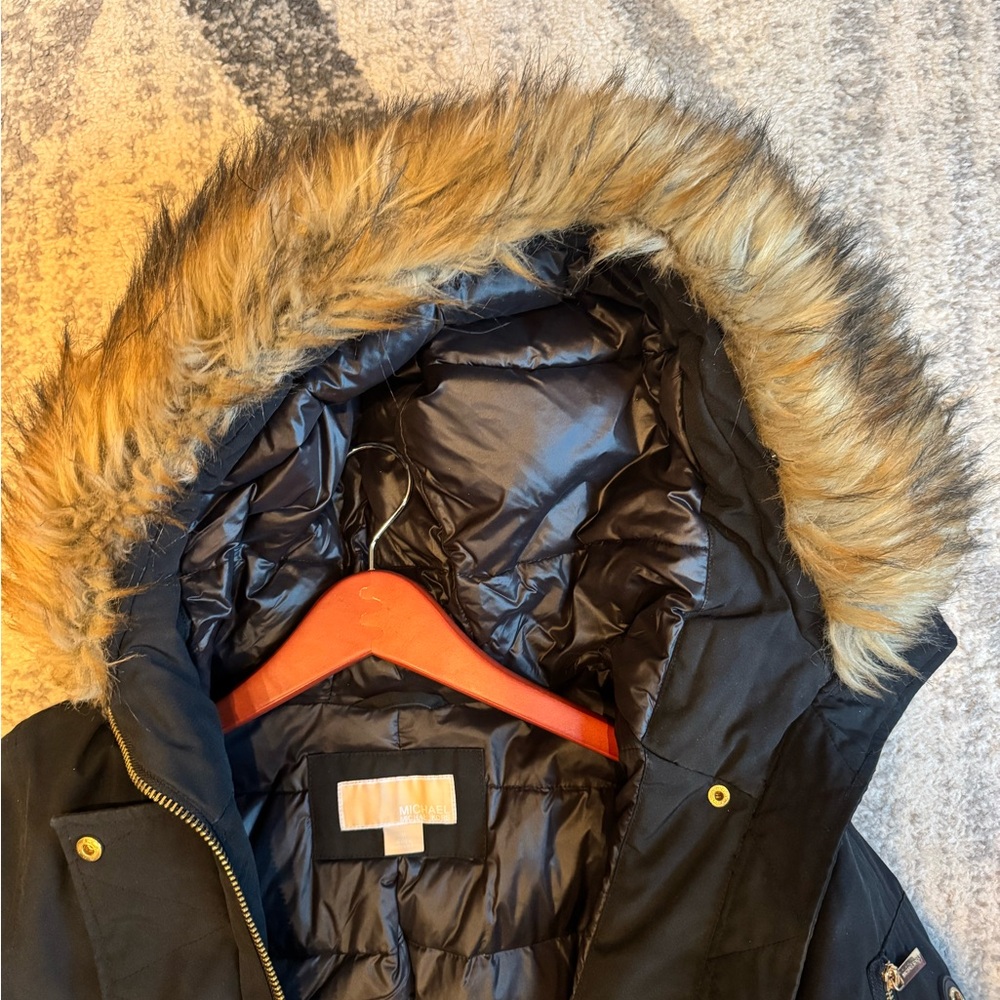 Michael Kors Black Puffer Coat with Fur Hood - Picture 5 of 7